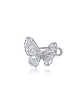 Butterfly Ear Cuff Platinum Plated CZ Stone Earcuff